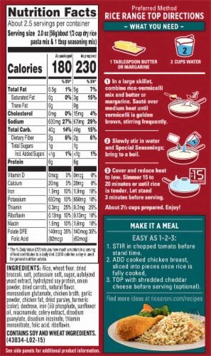 Rice-A-Roni® Chicken & Broccoli Flavored Rice Perspective: back