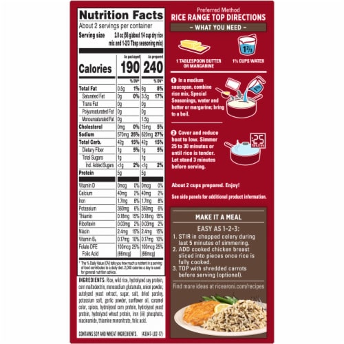 Rice-A-Roni® Long Grain & Wild Rice Perspective: back
