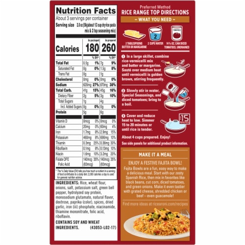 Rice-A-Roni® Spanish Rice Perspective: back