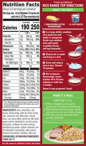 Rice-A-Roni® Herb & Butter Rice Mix Perspective: back