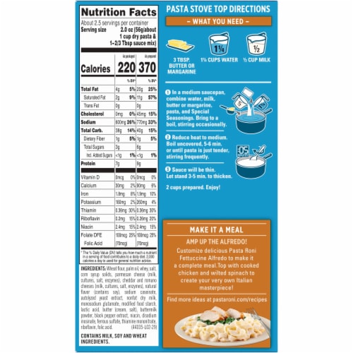 Pasta Roni® Fettuccine Alfredo Pasta Mix Perspective: back