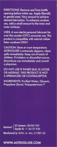 Astroglide Waterproof Silicone Liquid Personal Lubricant Perspective: back