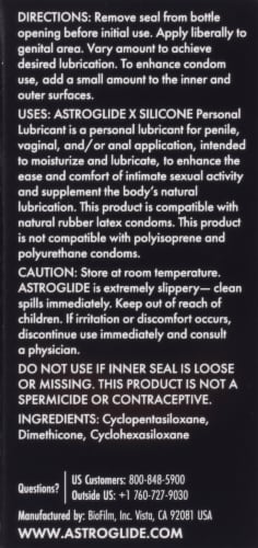 Astroglide X Premium Silicone Personal Lubricant - 2.5 oz Perspective: back