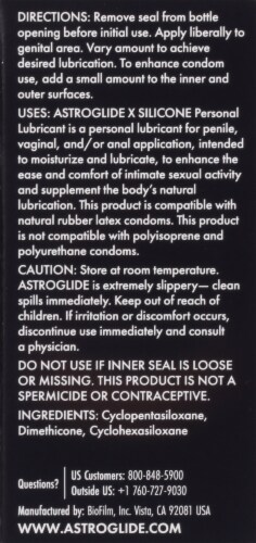 Astroglide X Premium Silicone Personal Lubricant - 2.5 oz Perspective: back