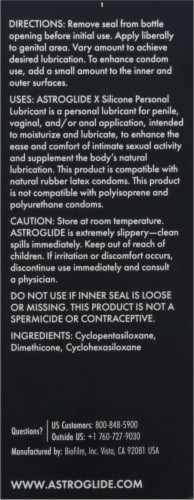 Astroglide Premium Waterproof Silicone Liquid Personal Lubricant Perspective: back