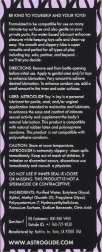Astroglide® Toy 'n Joy™ Water-Based Personal Lubricant Perspective: back