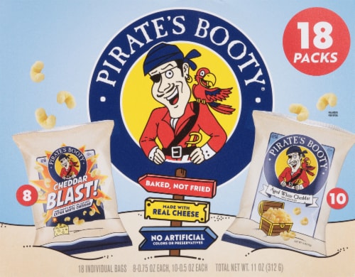 Pirate's Booty Assorted Cheddar Snacks Perspective: back