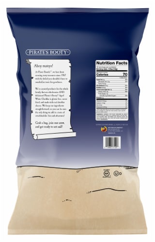 Pirate's Booty® Aged White Cheddar Rice & Corn Puffs Lunch Bags Perspective: back