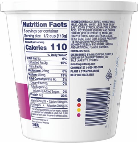 Meadow Gold Large Curd Cottage Cheese Perspective: back