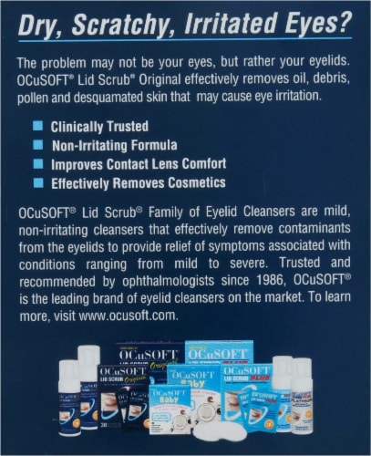 OCuSOFT® Lid Scrub® Original Eyelid Cleanser Premoistened Pads Perspective: back