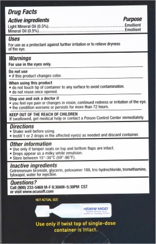 OCuSOFT® Retaine® MGD® Complete Dry Eye Relief Lubricant Drops Perspective: back