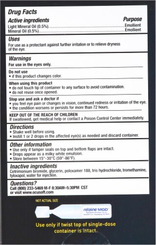 OCuSOFT® Retaine® MGD® Complete Dry Eye Relief Lubricant Drops Perspective: back