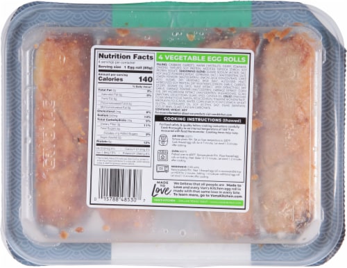 Van's Low Fat Vegetable Egg Rolls with Sweet & Sour Sauce Perspective: back