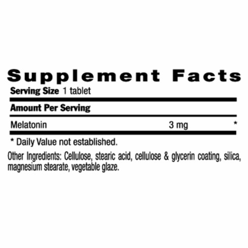 Country Life Melatonin Rapid Release 3 mg, 30 Tablets Perspective: back