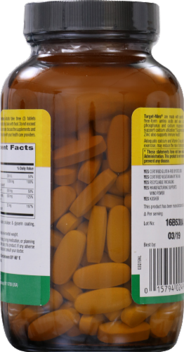 Country Life Calcium 1000 mg Magnesium 500 mg & Zinc 25 mg with Vitamin D Thin Tablets Perspective: back
