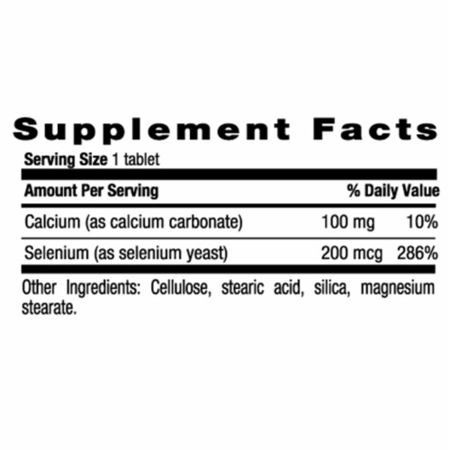 Country Life Selenium L Selenomethionine 200 mcg, 90 Tablets Perspective: back
