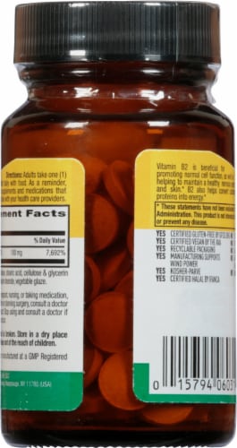 Country Life Vitamin B2 Tablets 100mg 100 Count Perspective: back