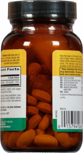 Country Life Folate 400 mcg Orange Flavor Chewable Wafers Perspective: back