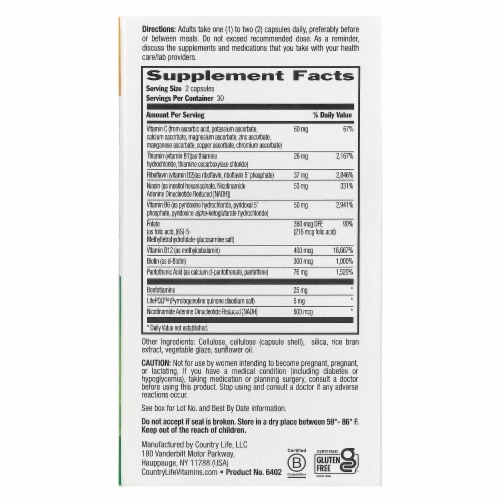 COENZYME B COMPLEX ADVANCED Perspective: back