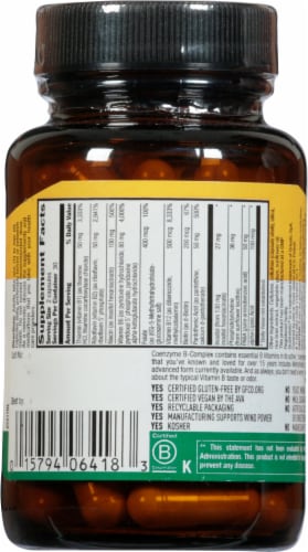 Country Life Coenzyme B-Complex Vegetarian Capsules Perspective: back