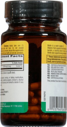 Country Life High Potency Biotin Vegan Capsules 5mg Perspective: back