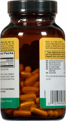 Country Life® Biotin Vegetarian Capsules 10 mg Perspective: back