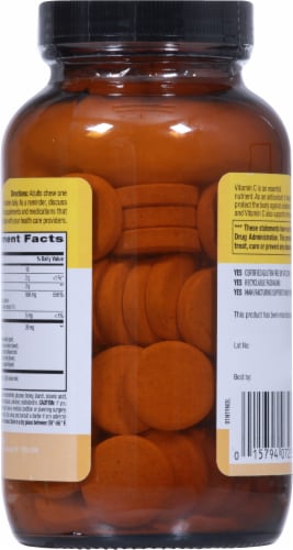 Country Life® Chewable Vitamin C Juicy Orange Flavor Wafers 500mg Perspective: back