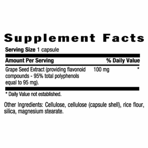 Country Life® Grape Seed Extract Vegan Capsules 100mg Perspective: back