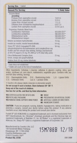 Country Life Core Daily-1 Men 50+ Multivitamin Tablets Perspective: back