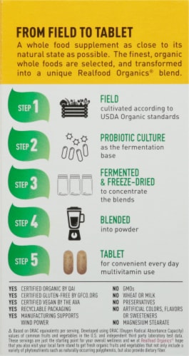 Coountry Life Realfood Organics Women's Daily Nutrition Tablets 60 Count Perspective: back