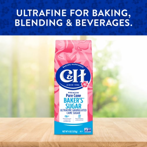 C&H Pure Cane Ultrafine Granulated Baker's Sugar Perspective: back