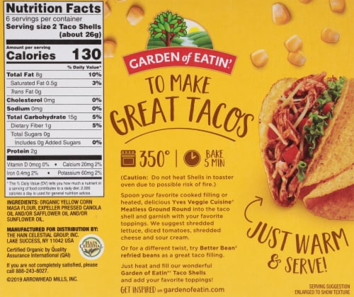 Garden of Eatin’® Organic Yellow Corn Taco Shells