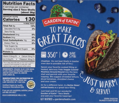 Garden of Eatin'® Blue Corn Taco Shells Perspective: back