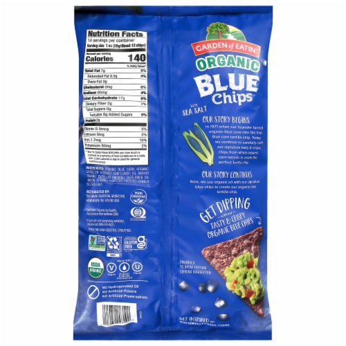 Garden of Eatin'® Organic Sea Salt Blue Chips Perspective: back