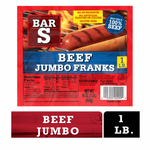 Beef Jumbo Franks Hot Dogs Perspective: back