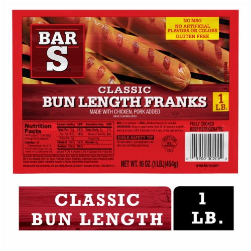 Classic Bun Length Franks Hot Dog Perspective: back