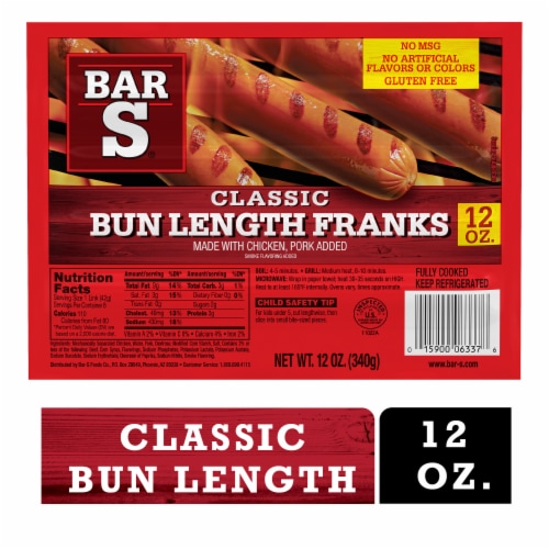Classic Bun Length Franks Hot Dogs Perspective: back