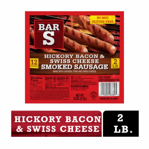 Hickory Bacon and Swiss Cheese Smoked Sausage Perspective: back