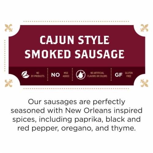 Zatarain's Cajun Style 100% Pork Smoked Sausage Perspective: back
