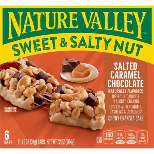Nature Valley Sweet & Salty Nut Salted Caramel Chocolate Granola bars Perspective: back
