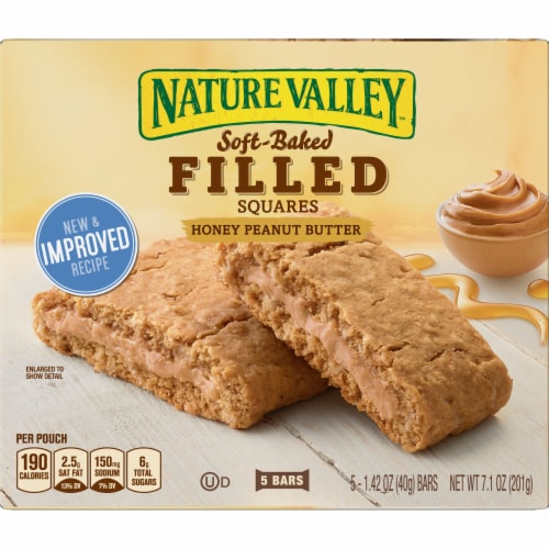 Nature Valley Soft-Baked Honey Peanut Butter Filled Squares Perspective: back