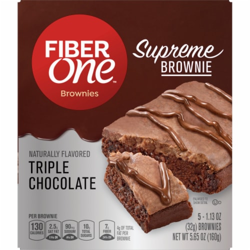 Fiber One Supreme Brownies Triple Chocolate Snack Bars Perspective: back