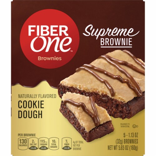 Fiber One Cookie Dough Supreme Brownies Low Calorie Snack Bars Perspective: back