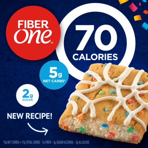 Fiber One Soft Baked Birthday Cake Energy Bars Perspective: back