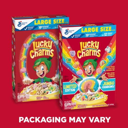 General Mills Lucky Charms Large Size Cereal Perspective: back
