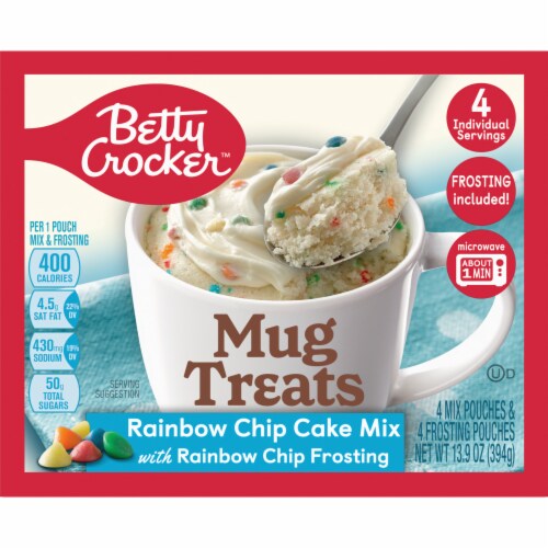 Betty Crocker™ Rainbow Chip Cake with Rainbow Chip Frosting Mug Treats Perspective: back