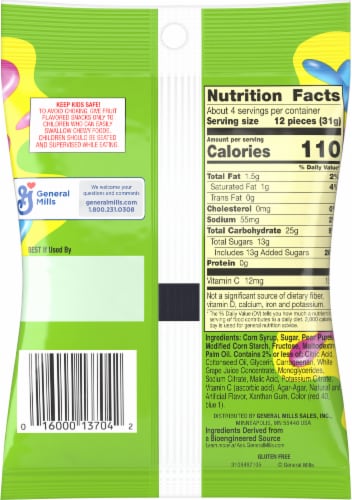 Super Sour Gushers™ Berry Fruit Flavored Snacks Perspective: back