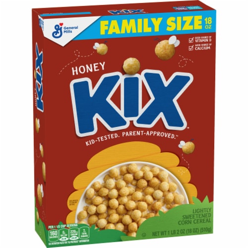 Honey Kix Crispy Corn Puffs Whole Grain Breakfast Cereal Perspective: back