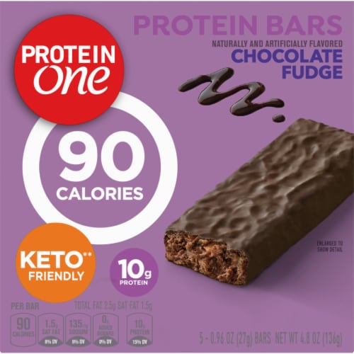 Protein One 90 Calorie Chocolate Fudge Keto Friendly Protein Bars Perspective: back