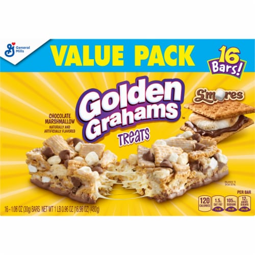 Golden Grahams Breakfast Cereal Treat Bars S'mores Snack Bars Perspective: back